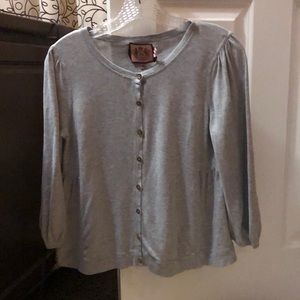 Juicy Couture 3/4 sleeve gray cardigan/shirt size medium